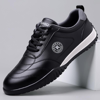Sneakers décontractées en cuir pour hommes, chaussures de marche antidérapantes tendance pour un usage quotidien et en extérieur