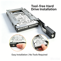 Rack de disques durs SAS SATA 15 mm 2,5 pouces sans outils, plateau de boîtier mobile industriel pour un stockage fiable