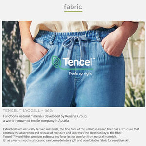 กางเกงยีนส์ขาตรงสำหรับผู้หญิงเอวสูงปานกลางมี2สไตล์ใส่สบายยืดหยุ่นได้กว้าง - Product Image 4