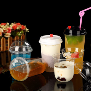 Gobelets en plastique jetables à paroi simple certifiés CE avec logo personnalisé, 360 ml, 4200 ml, 500 ml, transparents, pour boissons froides, gobelets à thé Boba en PET avec couvercles - Product Image 2