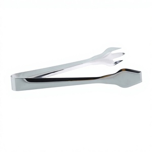 Stainless Steel Certified Eco-Friendly <b>Ice</b> <b>Tongs</b> with Durable Handle 200mm Length Minimalist Design for Bar Use - Product Image 1
