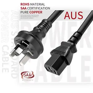 Most Popular C13 AU Ac Extension Power Cord Iec C13 AU Plug Supply Lead for Wholesales AU Power Cord