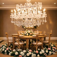 Lustre LED en cristal de luxe sur mesure, durable, pour salle de mariage, fête, hôtel, restaurant, événement, banquet, intérieur, maison