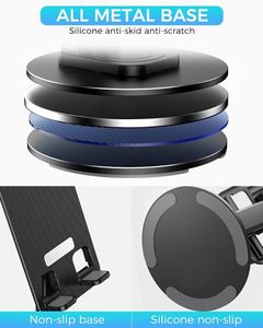 Support de téléphone portable NOVISON réglable en hauteur, en aluminium, rotatif à 360°, portable et flexible, pour bureau et lit, compatible avec - Product Image 5