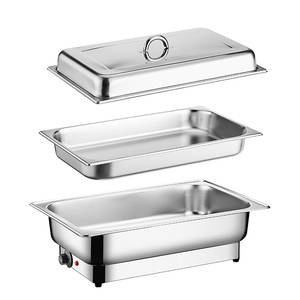 600W 스테인레스 스틸 전기 난방 세면대 뷔페 스토브 9L 절연 채핑 접시 9L - Product Image 3