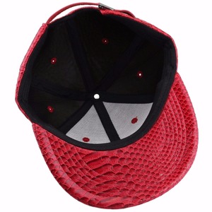 Casquette snapback personnalisée de haute qualité en cuir PU imitation peau de serpent, 6 panneaux, tendance - Product Image 4
