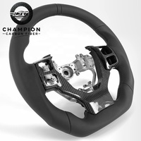 Volant en fibre de carbone pour Lexus IS200T IS250 IS300 F-sport, cuir perforé à fond plat, pièces de modification automobile