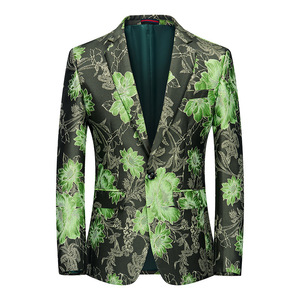 <span class=keywords><strong>Blazer</strong></span> de Costume <span class=keywords><strong>Homme</strong></span> Chic à <span class=keywords><strong>Bouton</strong></span> Unique, Imprimé Floral 3D, Style Décontracté et Habillé pour Mariage - Vente en Gros - Product Image 3