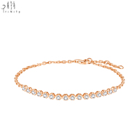 Bracelets ajustables pour femmes, très populaires, en or massif 18 carats, avec diamants naturels, chaîne à maillons, bijoux élégants et raffinés.