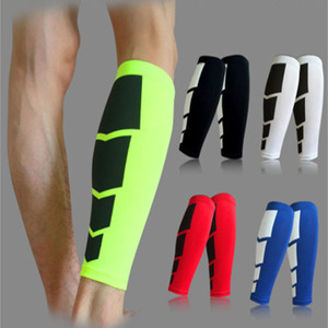 Calf Protectors Compression <b>Socks</b> Fluorescent Green <b>Black</b> White Red Blue Color Blocking Medium Tube For Basketball Soccer - Product Image 1
