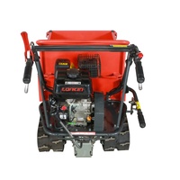 Moteur à essence tout Terrain robuste alimenté par une brouette à chenille en caoutchouc d'une capacité de charge de 300Kg, petit Dumper à chenilles