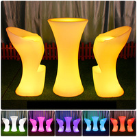 Table de bar LED lumineuse pour extérieur, haute et carrée, idéale pour KTV et réceptions