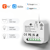 Interrupteur mural intelligent Tuya Mini, auto-alimenté, Wifi+RF, contrôle cinétique, relais, minuterie, sans batterie, IP65, compatible avec Alexa et Google Home