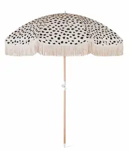 Guarda-chuva de franja à prova de vento, promoção de guarda-chuva externo profissional