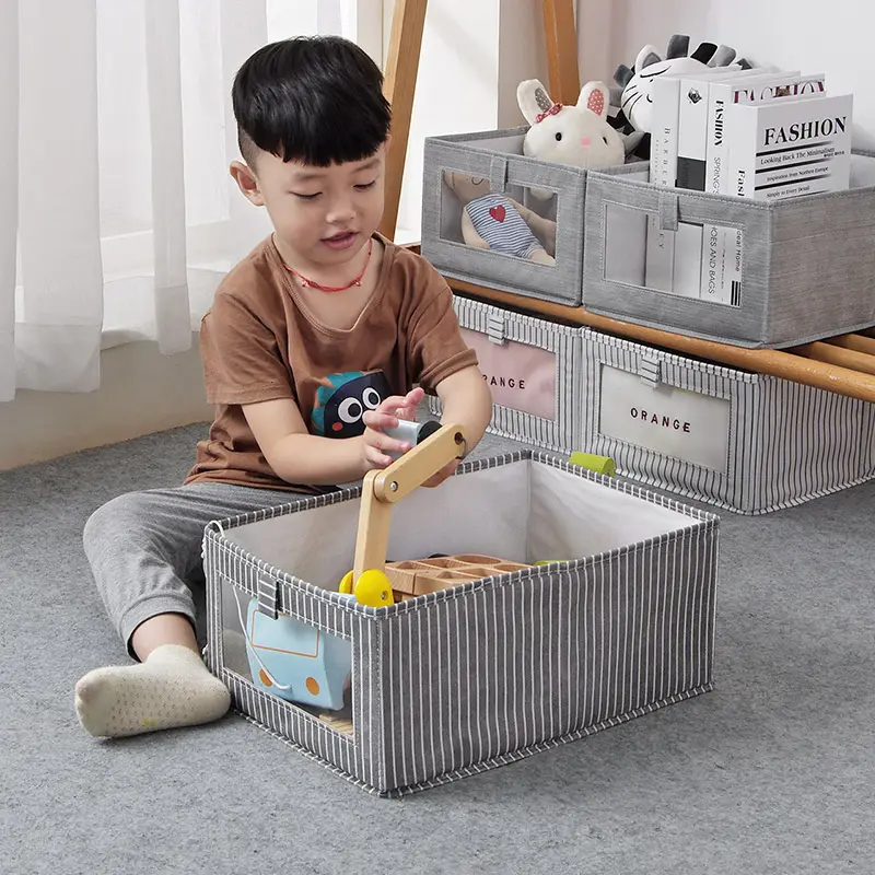 Organizador de cubos de acabado para ropa interior, caja de almacenamiento plegable de tela no tejida para ropa interior, juguetes para niños