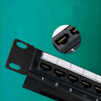Panneau de brassage Cat5e 24 ports UTP 1U 19 pouces pour montage en rack, cadre de distribution réseau RJ45 avec gestion de câbles