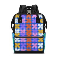 Nouveau produit : Sac à dos souple unisexe grande capacité, anti-vol, imperméable, en polyester, avec fermeture éclair, motif géométrique, idéal pour les mamans