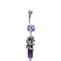 Anneau de ventre perforé en acier inoxydable Robinet de personnalité Robinet à ongles enveloppant le ventre Bijoux de piercing pour femmes