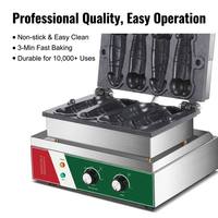Machine à gaufres électrique Blios en acier inoxydable 1500W, 4 empreintes, forme pénis, pour fêtes à thème adultes