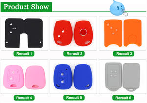 Housse de protection en silicone pour clé de voiture <span class=keywords><strong>Renault</strong></span> - Étui intelligent pour télécommande 4 boutons pour Clio, Megane, Captur, <span class=keywords><strong>Kadjar</strong></span>, Arkana, Zoe, Dacia - Product Image 4