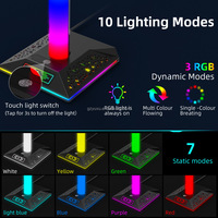 Support de manette de jeu USB YUXU EB03 avec éclairage RGB, support pour casque, ports d'extension et base lestée pour accessoires de jeu
