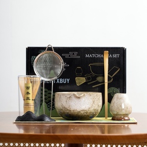 Juego de <span class=keywords><strong>Ceremonia</strong></span> de Matcha Japonés de 4/7 Piezas, Tazón de Matcha de Cerámica Seguro para Alimentos, Batidor de Bambú, Cuchara, Tamiz, Juego de Regalo Personalizable - Product Image 5