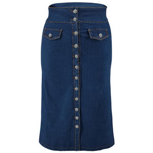 5XL Fashion Women's Navy Blue Denim <strong>Skirt</strong> Female Plus Size High Waist Buttons Long <strong>Wrap</strong> <strong>Skirts</strong> - Product Image 5