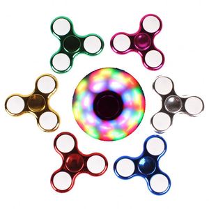 Newest Custom Logo Luminous Fidget SpinnersToy for Kids LED Light <b>up</b> Plastic Metal With High Quality Cool Finger Spinner Toy - Product Image 1