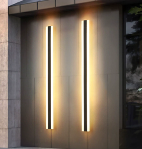 IP65 AC 85-265V モダン屋外用リニアストリップウォールランプ 3500K ウォームホワイト ガーデンウォールライト ロングハロゲンウォールライト - Product Image 1