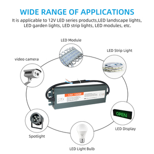 Alimentation <span class=keywords><strong>LED</strong></span> étanche IP67 <span class=keywords><strong>12V</strong></span> 150W, <span class=keywords><strong>transformateur</strong></span> 95-220V pour éclairage extérieur, bande <span class=keywords><strong>LED</strong></span> et appareil basse tension - Product Image 1