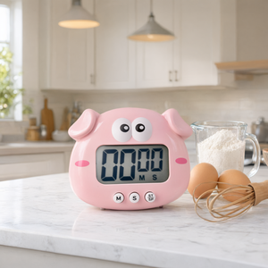 Temporizador de Cocina Digital con Diseño de Cerdito Animado, Temporizador Electrónico de Plástico con Cuenta Regresiva para Cocinar y Estudiar - Product Image 3