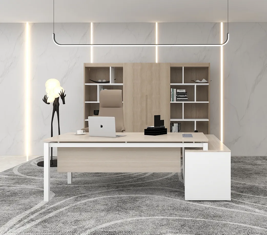 Personalizada de fábrica moderna L-shaped desk Manager Patrão ceo Executivo mesas de escritório e cadeiras De Madeira para mobiliário de escritório