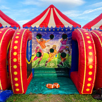 Terrain de jeu gonflable en PVC 4-en-1 Jeux interactifs populaires Location amusante avec souffleur pour carnavals Château gonflable