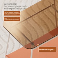 Table d'appoint moderne minimaliste en verre trempé avec rangement pour petites maisons, salon, table de chevet et usage bureautique