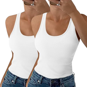 Débardeur court gris chiné pour femme 100 % coton anti-boulochage style sportif pour yoga, gym, pilates – Taille 6XL disponible - Product Image 1