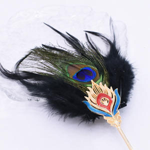 Accessori per capelli con piume di pavone-elegante forcina per donne ragazze festa di compleanno di nozze - Product Image 5