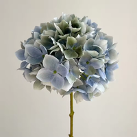 Bunga Hydrangea Artificial Berkualitas Tinggi, Sentuhan Realistis, 48cm, Ungu Hijau, Bunga Artificial Lateks untuk Dekorasi Rumah dan Pernikahan