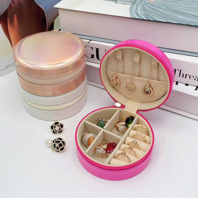 Simple and Portable Jewelry Box Travel Earrings Necklace Bracelet Ring Storage Jewelry Box Mini Colorful Jewelry Box