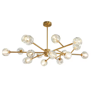 Lámpara OEM Arte Creativo luces colgantes araña decorativa de cristal de lujo de acero inoxidable Nórdico - Product Image 6