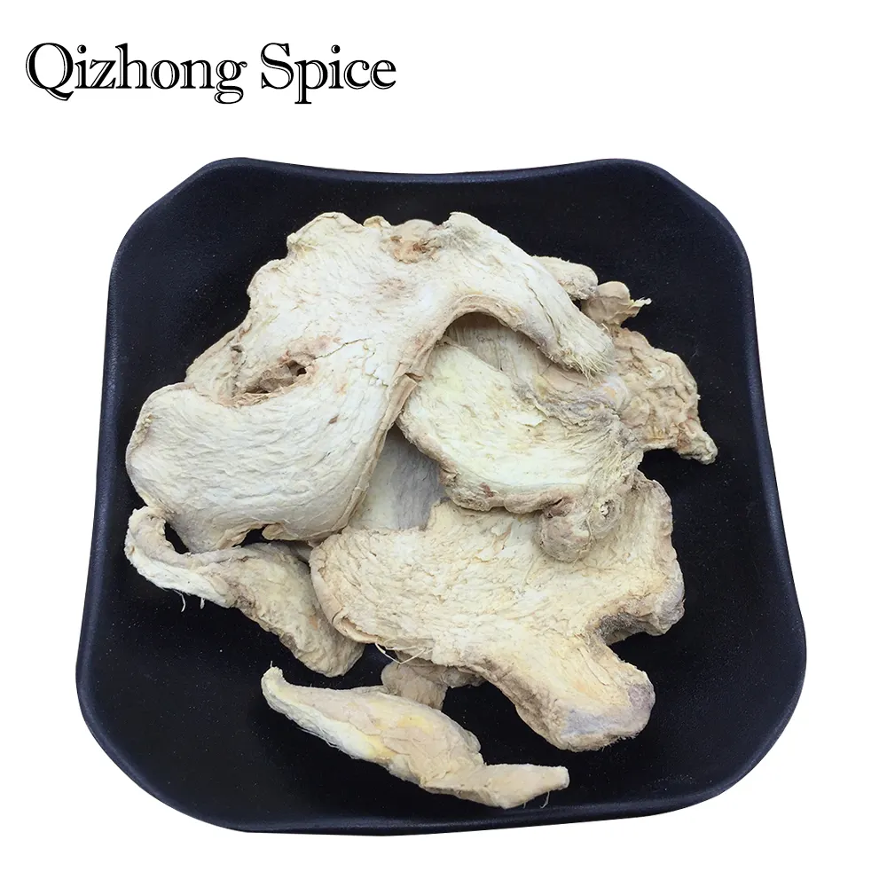 Qizhong специи органические сухие разделенные сушеные ломтики белого имбиря гарантия качества сушеный имбирь