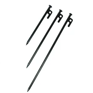 Tent Stakes, heavy-Duty Stalen Effen Tent Stakes Pinnen Voor Outdoors Bergbeklimmen/Camping Wandelen Met Metalen Stopper