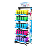 Présentoir de Magasin à 5 Niveaux pour Gobelets Isothermes Personnalisés avec Tête de Présentation – Idéal pour la Vente de Tasses à Eau Isolées