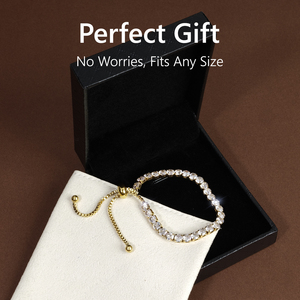 2-5mm Adjustable Tennis 5A Cubic Zirconia CZ Diamond Women Men Jewelry Gift 14K Gold Plated Stainless Steel <b>Slider</b> <b>Bracelet</b> - Product Image 6