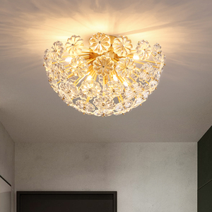 Nuevo estilo, decoración interior, candelabro de latón bronce, lámpara de techo moderna con forma de flor para sala de estar - Product Image 3