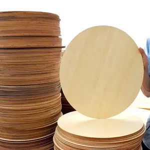 Customized Laser Cutting Blank Wood Round Diy Painting Wood Slices Natural Basswood Circle Craft Unpainted Wooden Circle