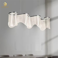 Lustre LED moderne et simple à hauteur réglable, en acrylique, pour la décoration de la maison, salon, salle à manger