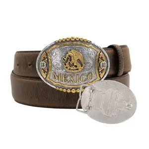 Custom Logo Designer Accessories Cheap Rotating 3d Blank Women Cowboy Western Name Zinc Alloy Mexican Metal Men Belt Buckle