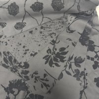 Nouvelle Tendance 2026 – Tissu Crêpe Flocé Floral Noir de 64 Pouces pour Robes Longues Formelles (Style TikTok)