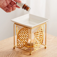 Brûleur d'huile essentielle en fer, support de bougie chauffe-plat en céramique, diffuseur d'encens, lampe chauffante d'aromathérapie, chauffe-cire – Indispensable pour la maison