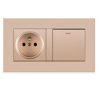 Interrupteur mural avec bascule électrique LED, 2 pièces, standard français, ue